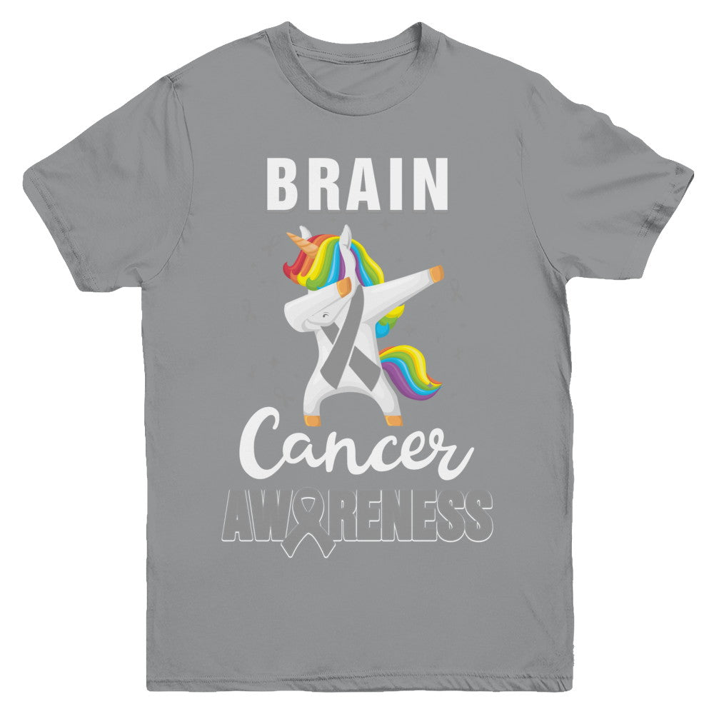 Inspirational Brain Cancer Awareness Unicorn Support Youth Youth Shirt | Teecentury.com