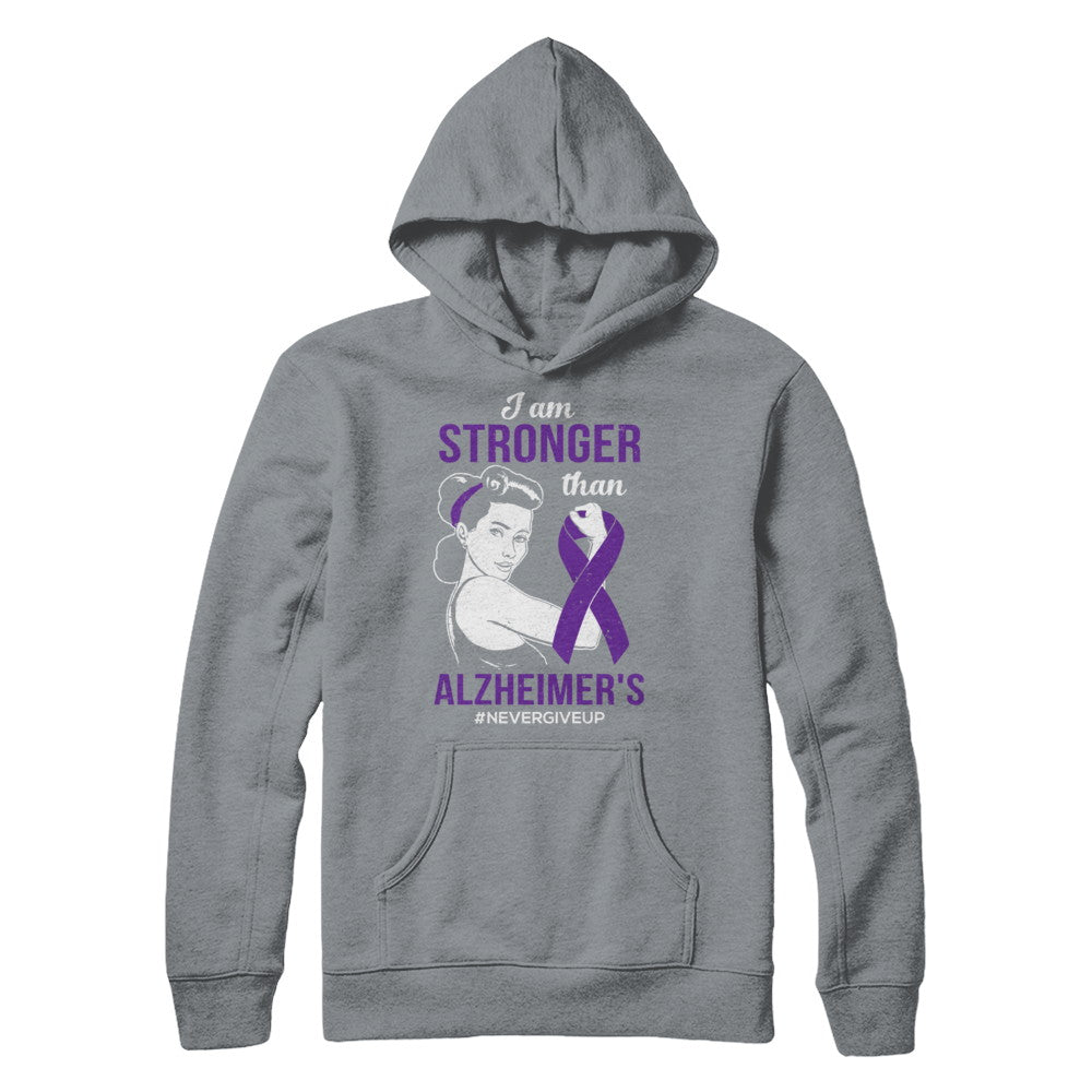 I Am Stronger Than Alzheimer's Awareness Support T-Shirt & Hoodie | Teecentury.com