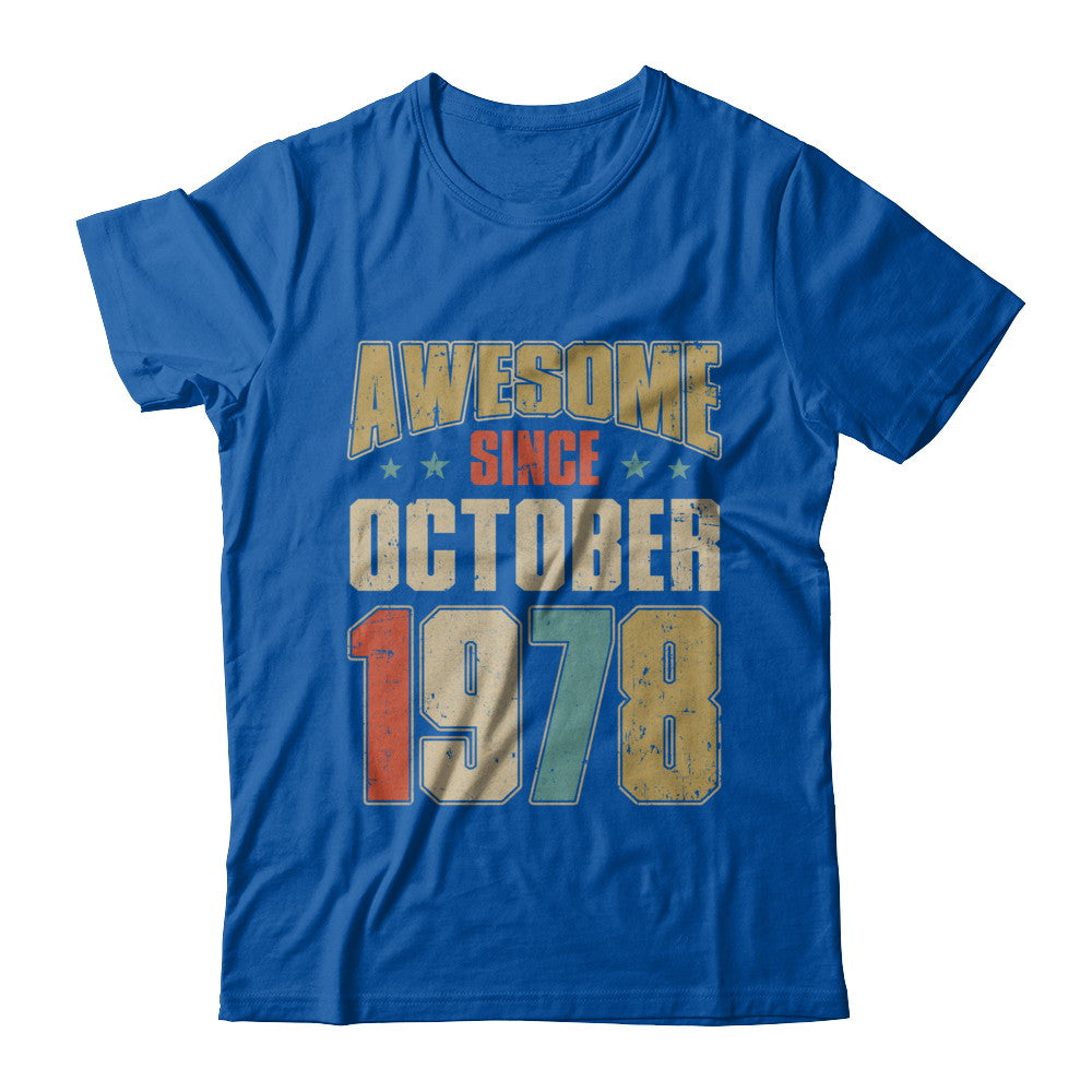 Vintage Retro Awesome Since October 1978 44th Birthday T-Shirt & Hoodie | Teecentury.com