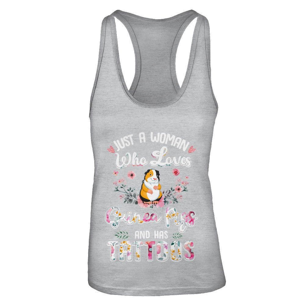 Just A Woman Who Loves Guinea Pigs And Has Tattoos T-Shirt & Tank Top | Teecentury.com