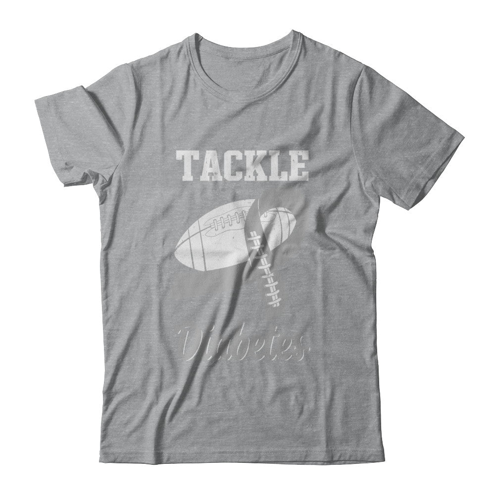 Football Survivor Tackle Gray Diabetes Awareness T-Shirt & Hoodie | Teecentury.com