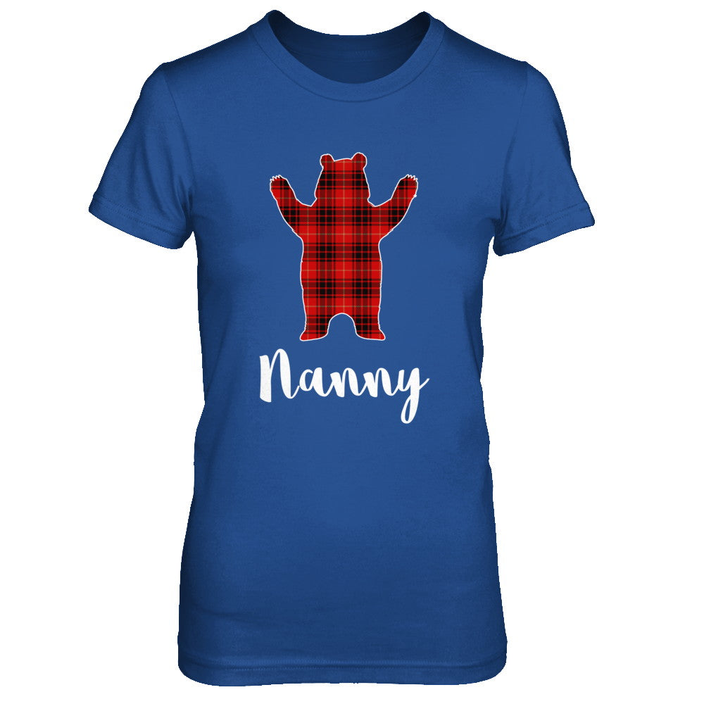 Red Nanny Bear Buffalo Plaid Family Christmas Pajamas T-Shirt & Sweatshirt | Teecentury.com