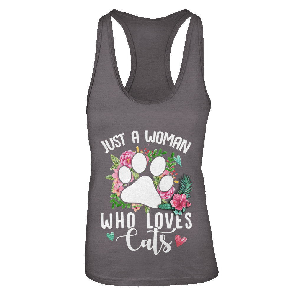 Just A Woman Who Loves Cats T-Shirt & Tank Top | Teecentury.com