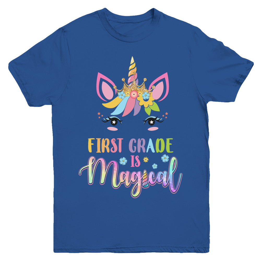 First Grade Is Magical Unicorn Back To School 1st Grade Youth Youth Shirt | Teecentury.com