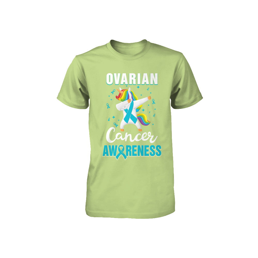 Inspirational Ovarian Cancer Awareness Unicorn Support Youth Youth Shirt | Teecentury.com