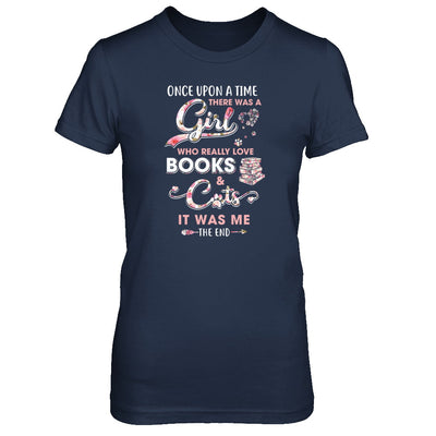 There Was A Girl Who Really Loved Books And Cats T-Shirt & Tank Top | Teecentury.com