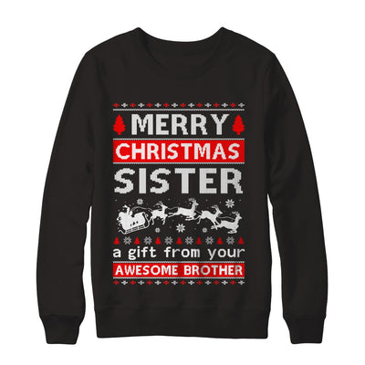 Merry Christmas Sister A Gift From Your Brother Sweater T-Shirt & Sweatshirt | Teecentury.com