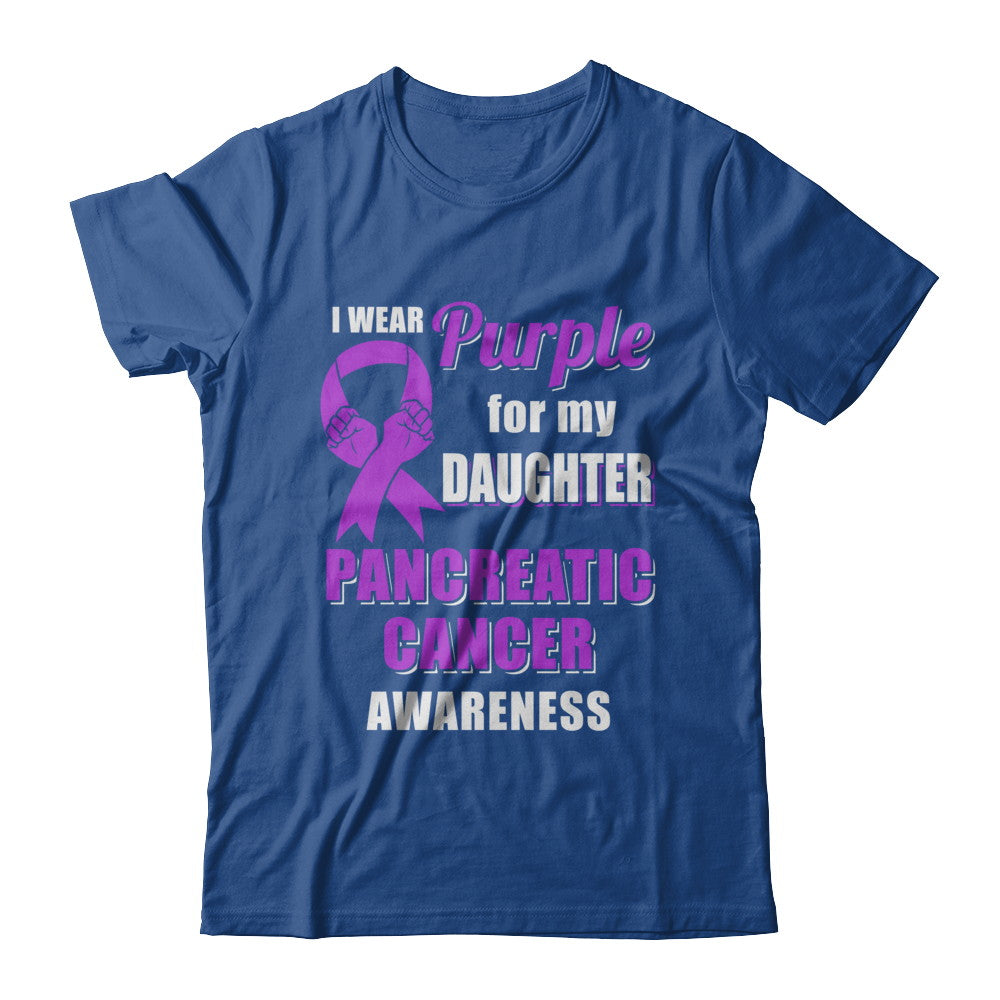 I Wear Purple For My Daughter Pancreatic Cancer Dad Mom T-Shirt & Hoodie | Teecentury.com