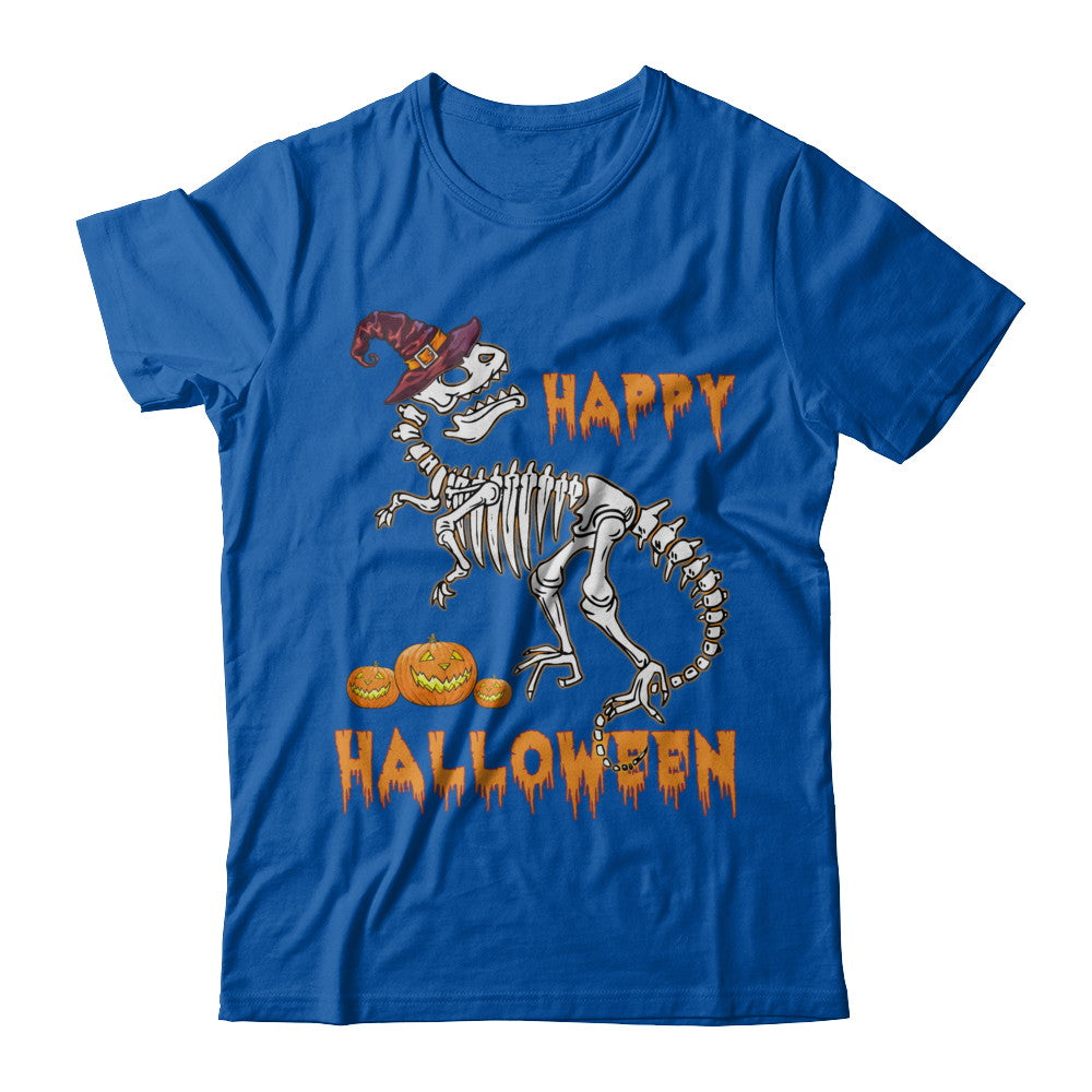 Funny Happy Halloween T-Rex Skeleton Dinosaur T-Shirt & Sweatshirt | Teecentury.com
