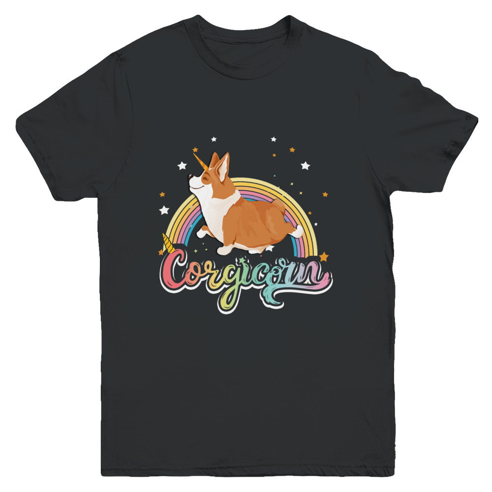 Corgicorn Corgi Unicorn Kids Space Galaxy Rainbow Youth Youth Shirt | Teecentury.com