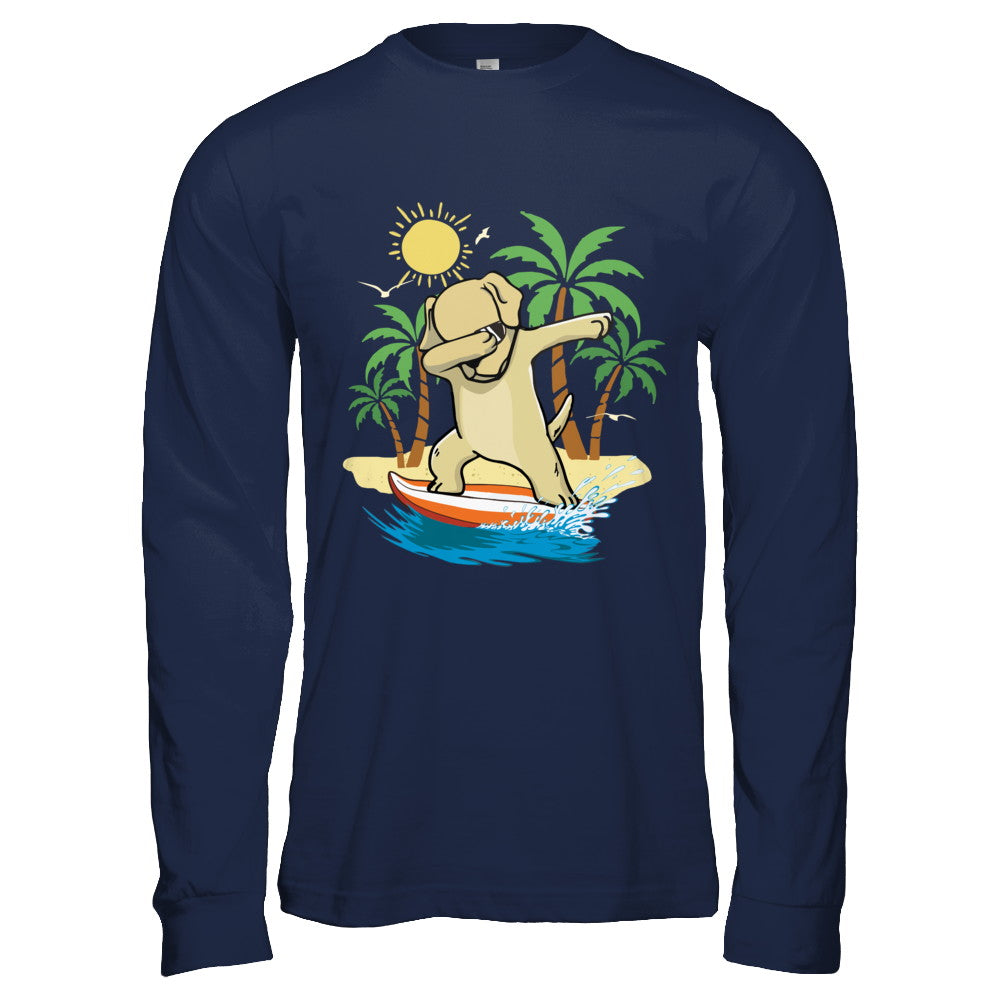 Summer Vacation Dabbing Labrador Surfing Surfboard Gift T-Shirt & Hoodie | Teecentury.com