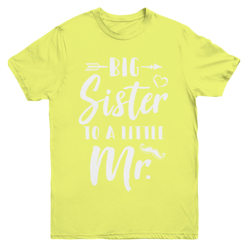 Big Sister To A Little Mister Baby Kid Shower Youth Youth Shirt | Teecentury.com