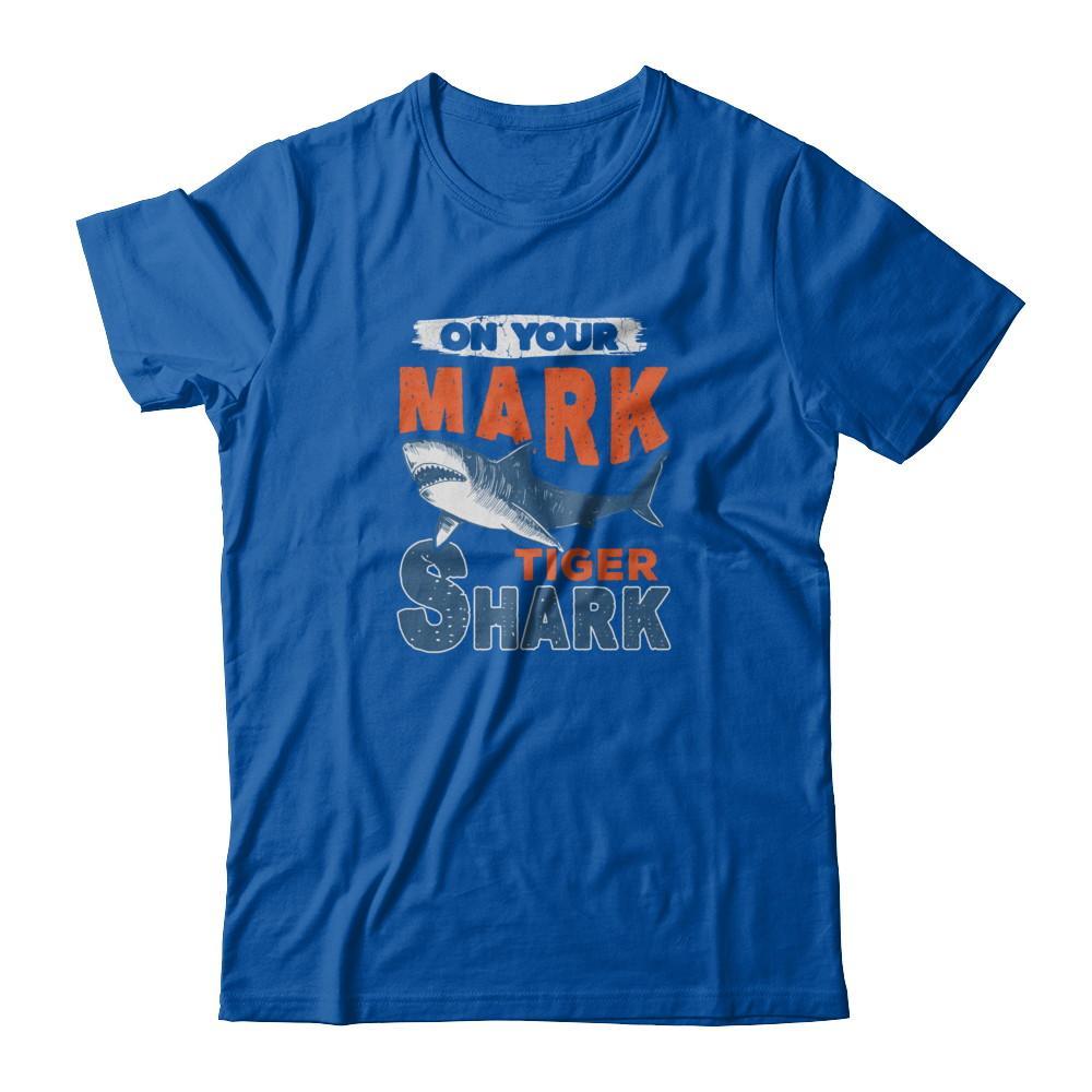 On Your Mark Tiger Shark Distressed T-Shirt & Tank Top | Teecentury.com