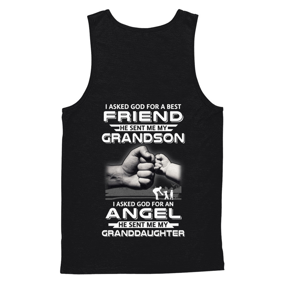 A Best Friend He Sent Me My Grandson & Angel Granddaughter T-Shirt & Hoodie | Teecentury.com