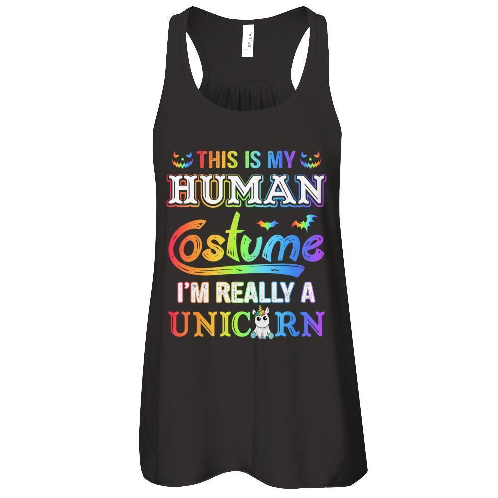 Halloween This Is My Human Costume I'm Really A Unicorn T-Shirt & Tank Top | Teecentury.com