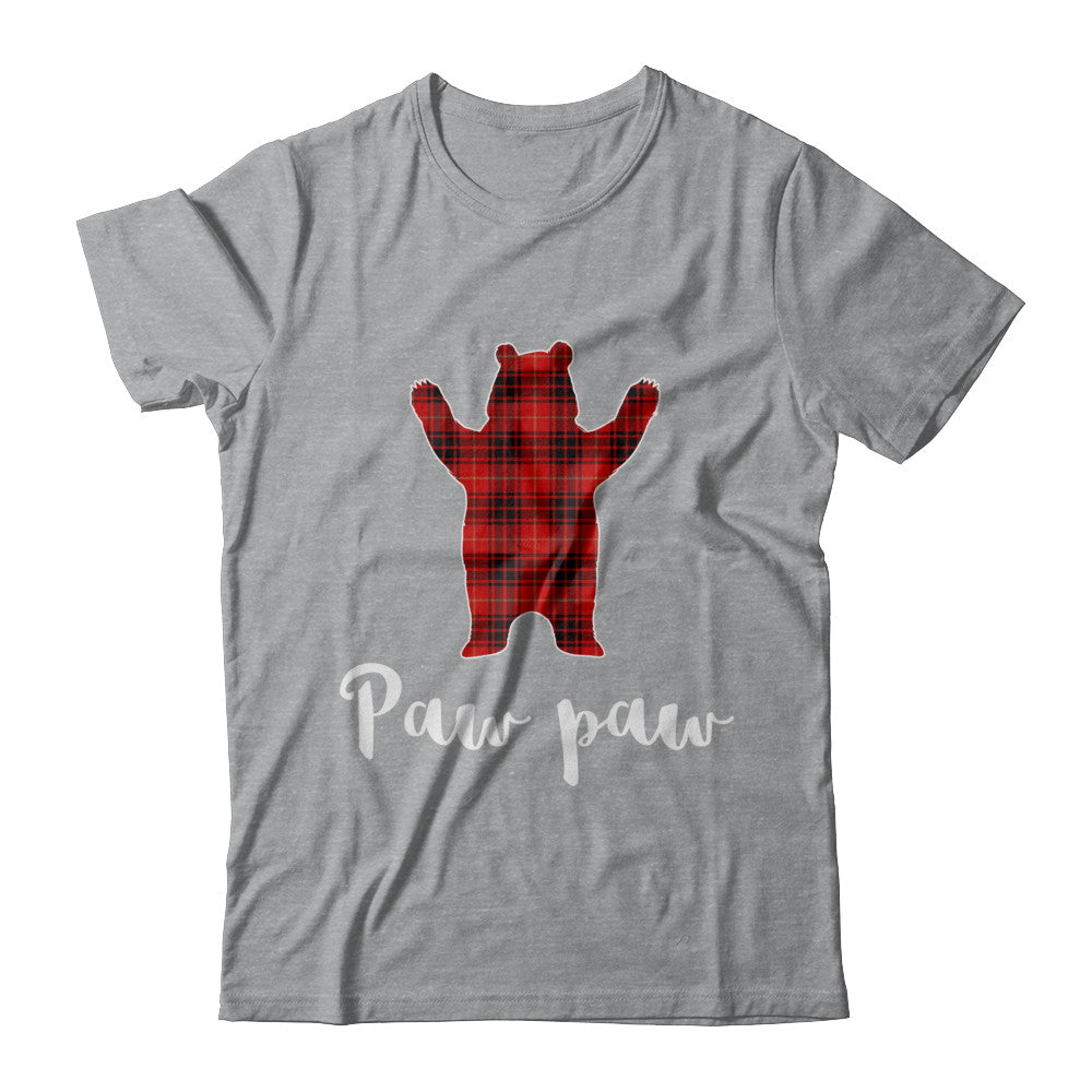 Red Paw Paw Bear Buffalo Plaid Family Christmas Pajamas T-Shirt & Sweatshirt | Teecentury.com
