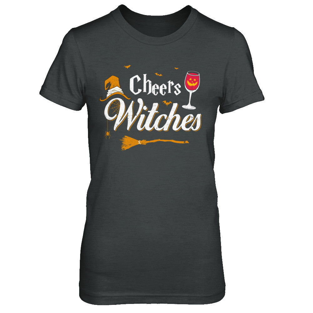 Cheers Witches Happy Hallowine Witch Halloween T-Shirt & Hoodie | Teecentury.com