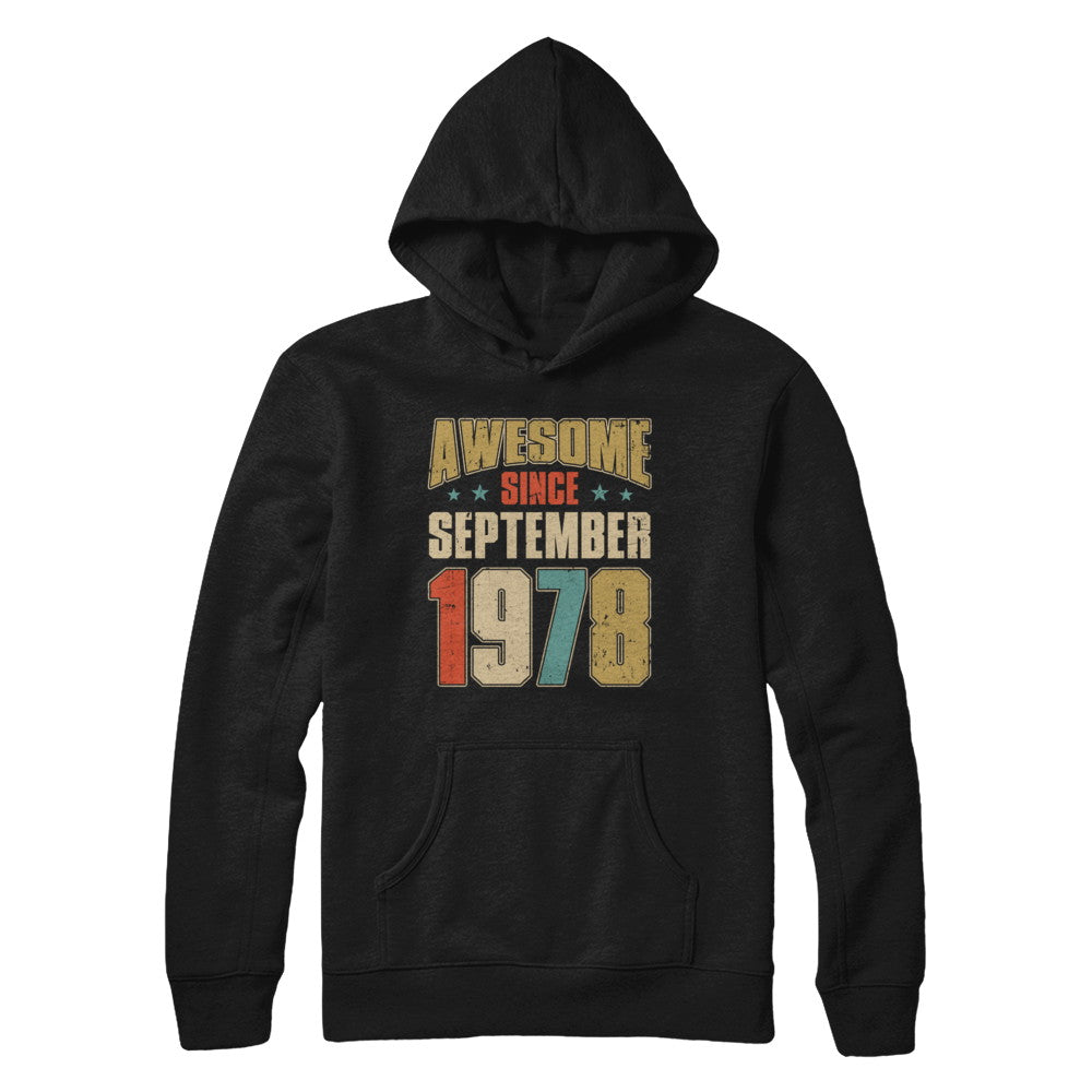 Vintage Retro Awesome Since September 1978 44th Birthday T-Shirt & Hoodie | Teecentury.com