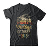 Retro Classic Vintage October 1948 74th Birthday Gift T-Shirt & Hoodie | Teecentury.com