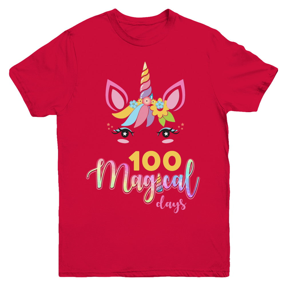 100 Magical Days Of School Unicorn Girl Gifts Youth Youth Shirt | Teecentury.com