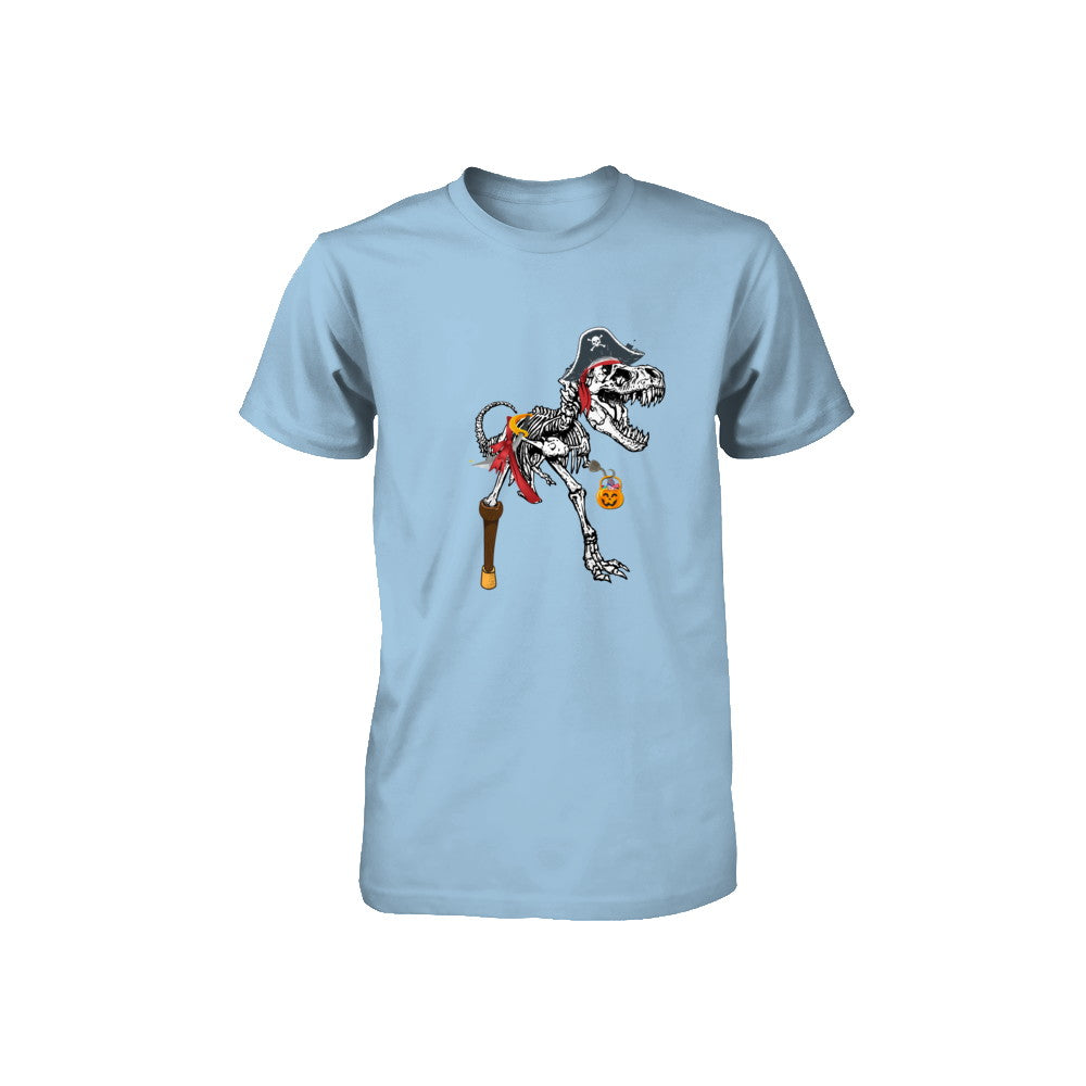 Dinosaurs T-Rex Skeleton Pirate Halloween Saurus For Kids Youth Youth Shirt | Teecentury.com