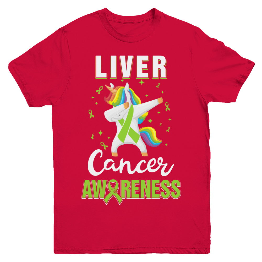 Inspirational Liver Cancer Awareness Unicorn Support Youth Youth Shirt | Teecentury.com