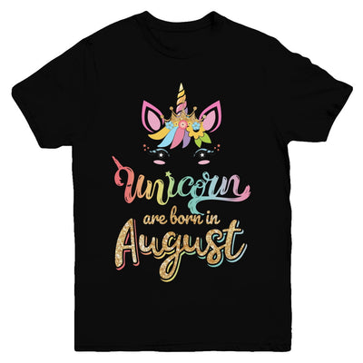 Cute Unicorns Are Born In August Birthday Gift Youth Youth Shirt | Teecentury.com