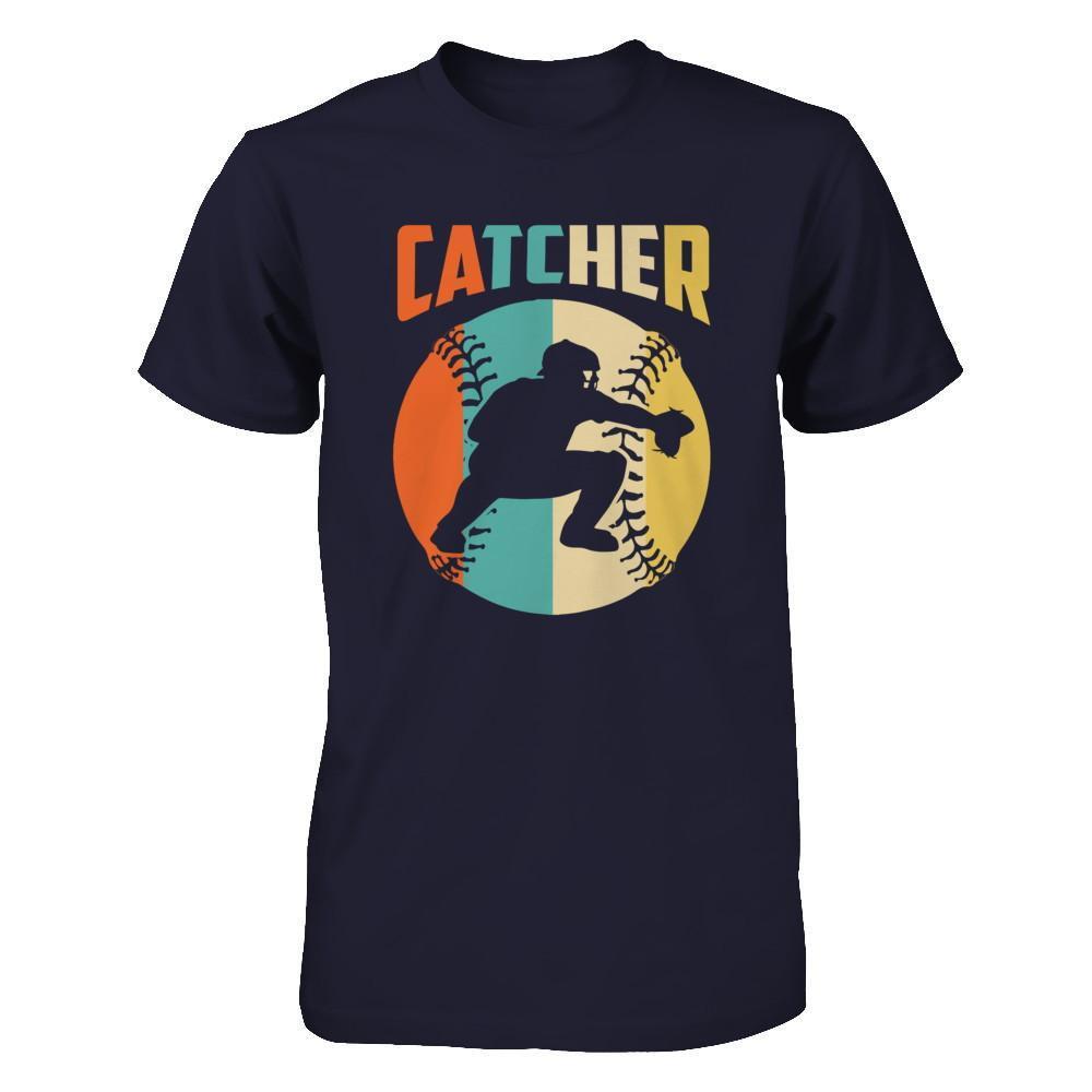 Classic Vintage Retro Style Catcher Baseball T-Shirt & Hoodie | Teecentury.com