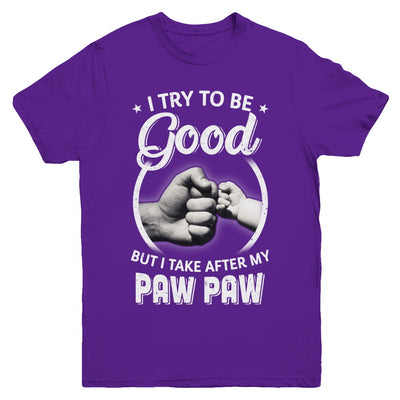 I Try To Be Good But I Take After My Paw Paw Toddler Kids Youth Youth Shirt | Teecentury.com