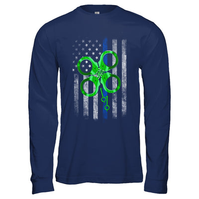 Thin Blue Line Police St Patrick's Day Clover T-Shirt & Hoodie | Teecentury.com