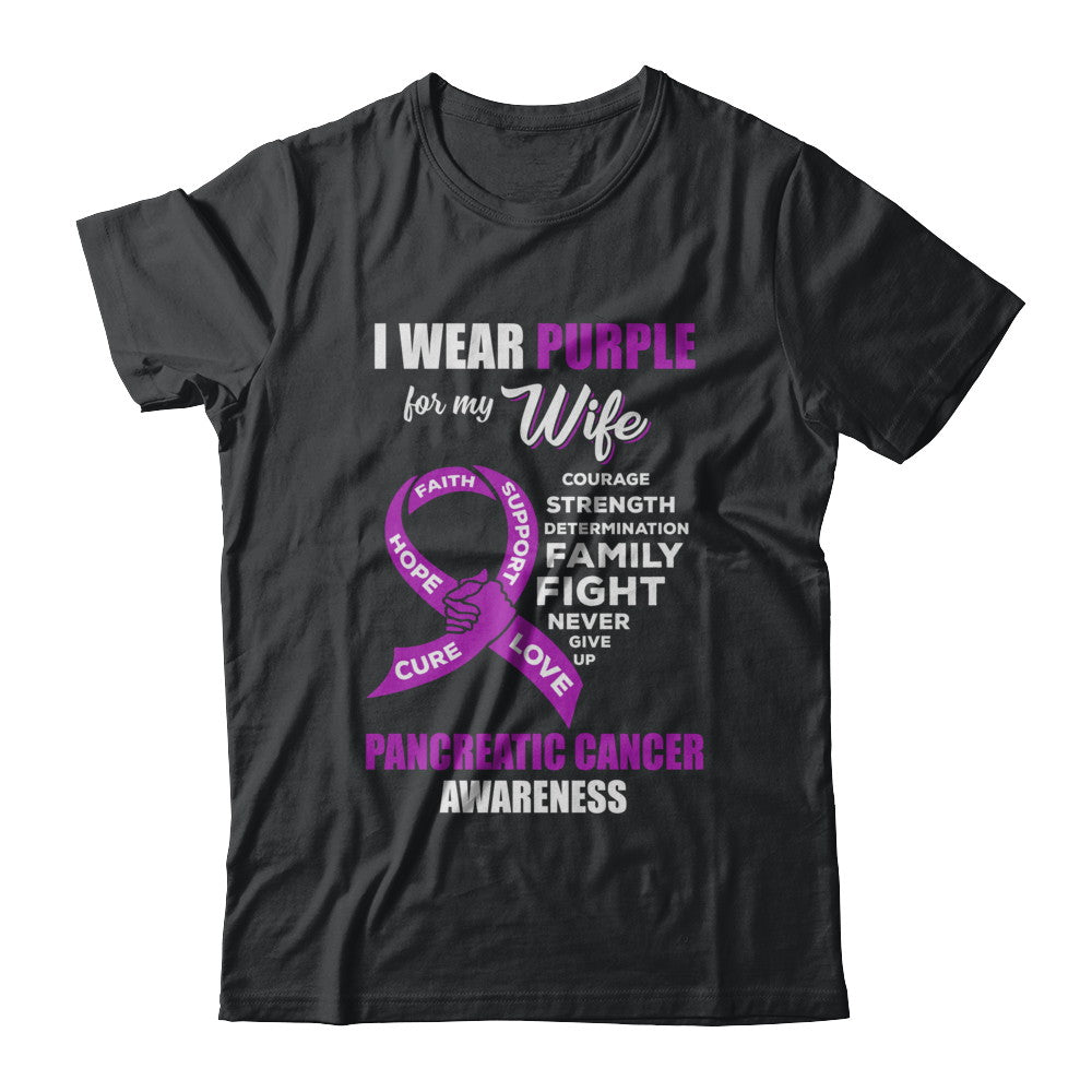 Pancreatic Cancer I Wear Purple For My Wife Husband T-Shirt & Hoodie | Teecentury.com
