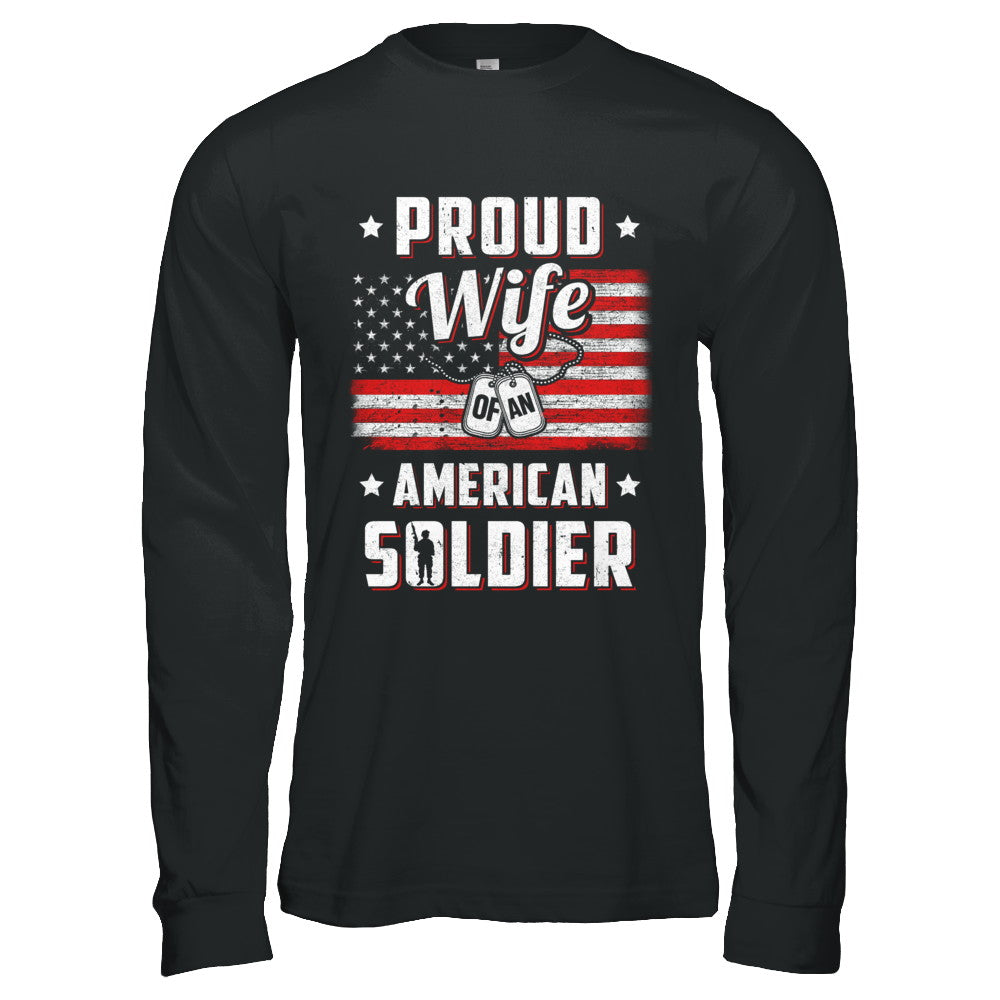 Proud Wife Of A Soldier Army Husband Veteran T-Shirt & Hoodie | Teecentury.com