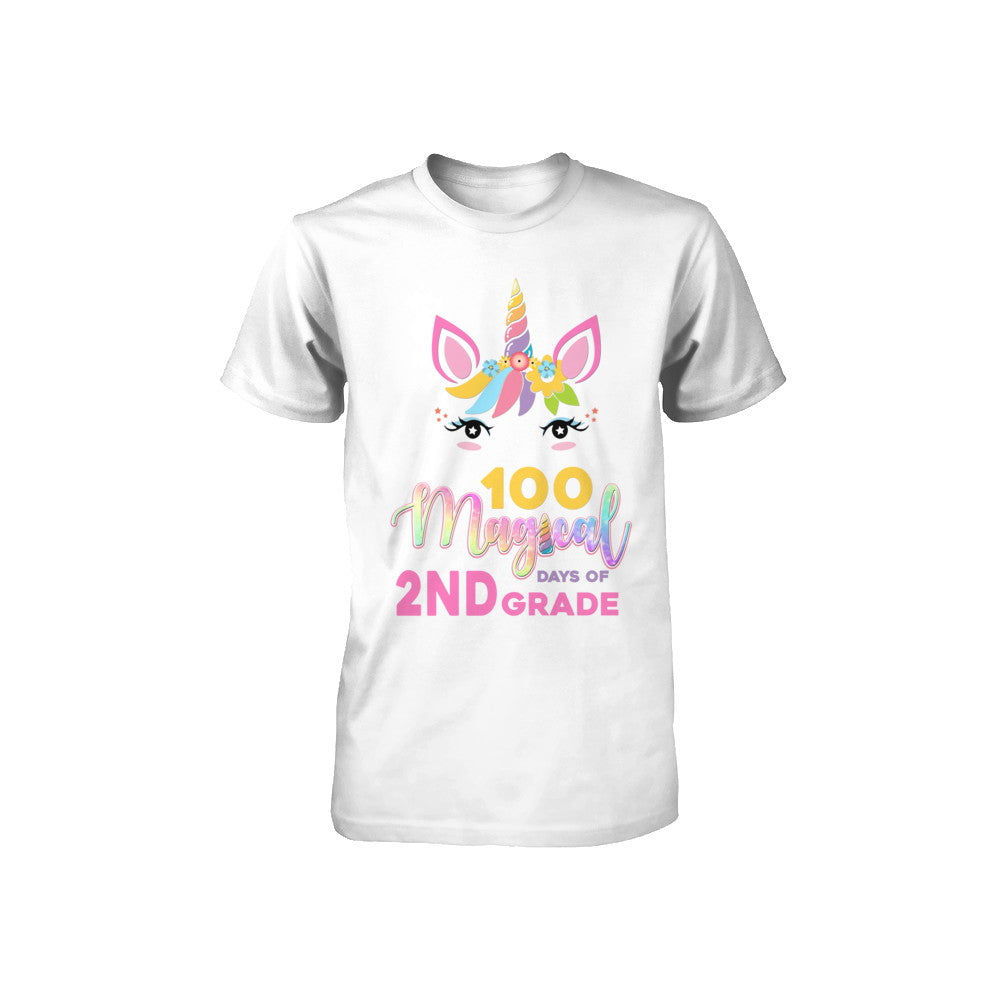 100 Magical Days Of 2Nd Grade School Unicorn Girl Gift Youth Youth Shirt | Teecentury.com