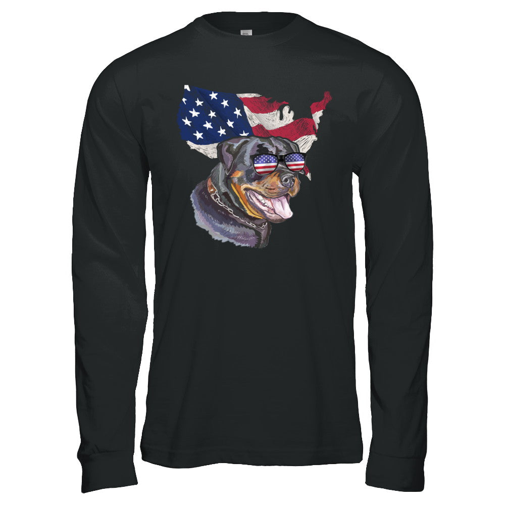 Funny Patriot Rottweiler Dog 4Th Of July American Flag T-Shirt & Hoodie | Teecentury.com