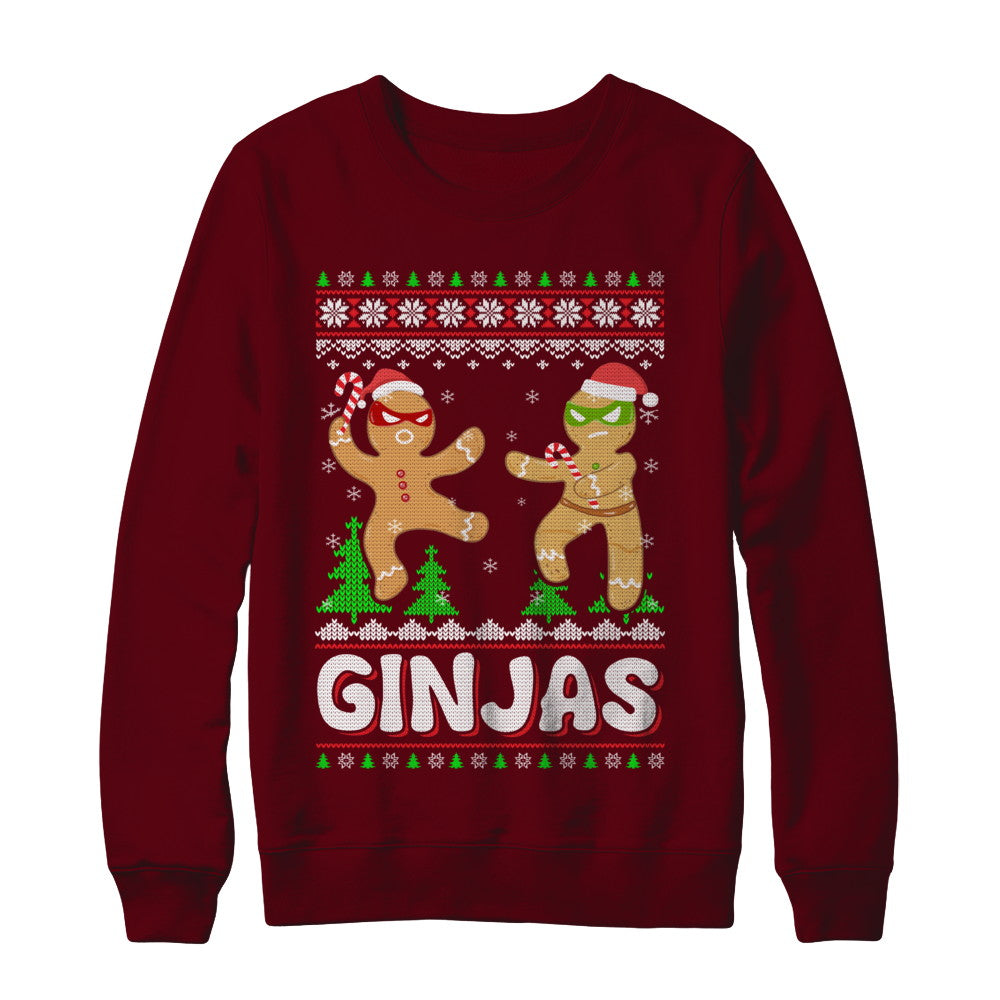Ginjas Gingerbread Ninjas Funny Ugly Christmas Sweater T-Shirt & Sweatshirt | Teecentury.com
