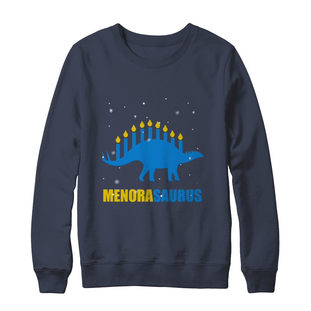 Funny Hanukkah Dinosaur Menorah Stegosaurus Menorasaurus T-Shirt & Sweatshirt | Teecentury.com