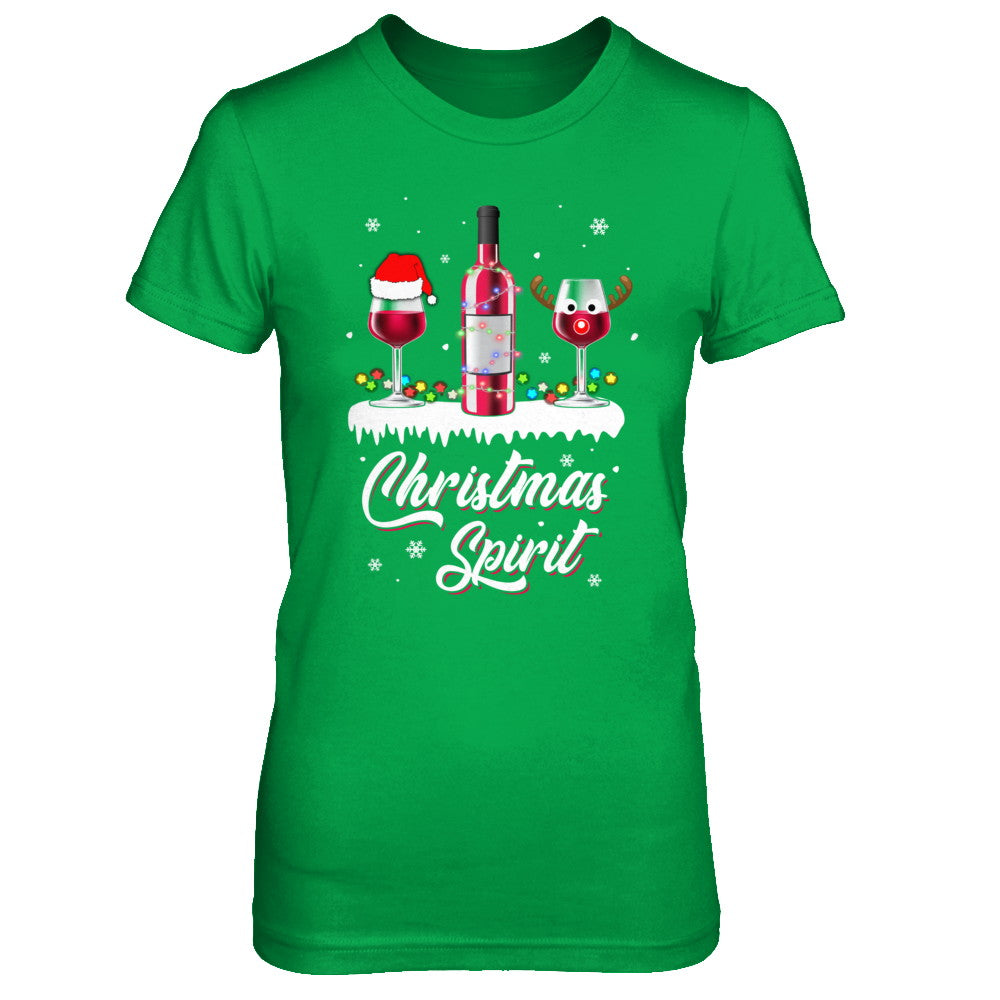 Christmas Spirits Santa Hat Wine Funny Christmas Gifts T-Shirt & Sweatshirt | Teecentury.com