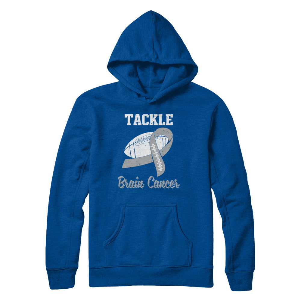 Football Survivor Tackle Gray Brain Cancer Awareness T-Shirt & Hoodie | Teecentury.com