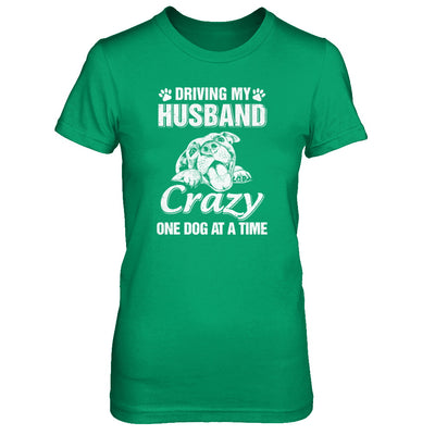 Driving My Husband Crazy One Dog At A Time Car Wife Gift T-Shirt & Tank Top | Teecentury.com