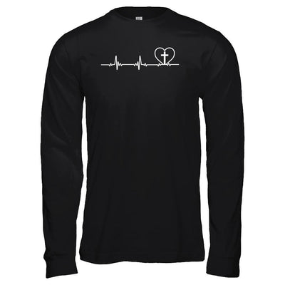 Christian Cross Heartbeat God Jesus T-Shirt & Hoodie | Teecentury.com