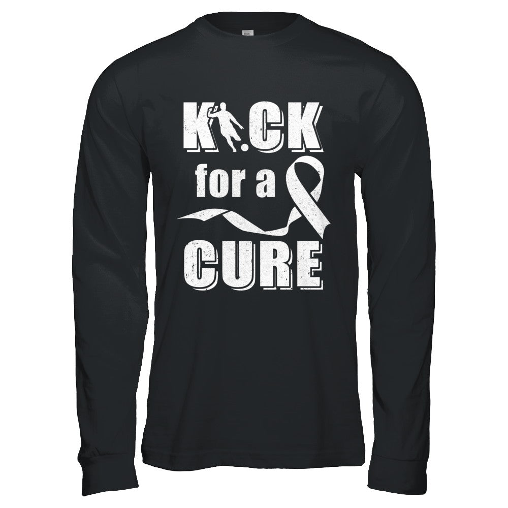 Kick For A Cure Soccer Clear Lung Cancer Awareness T-Shirt & Hoodie | Teecentury.com
