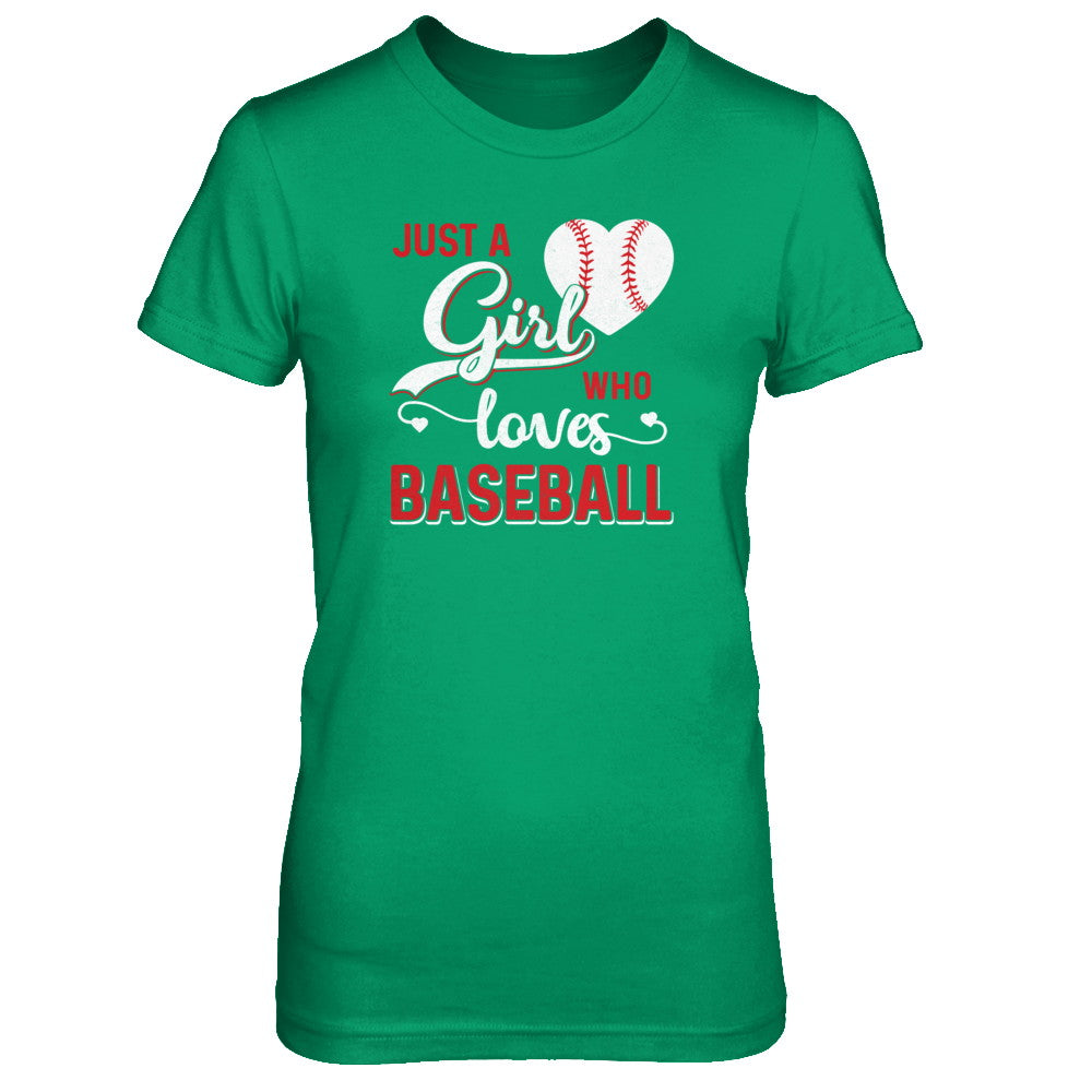 Just A Girl Who Loves Baseball T-Shirt & Tank Top | Teecentury.com