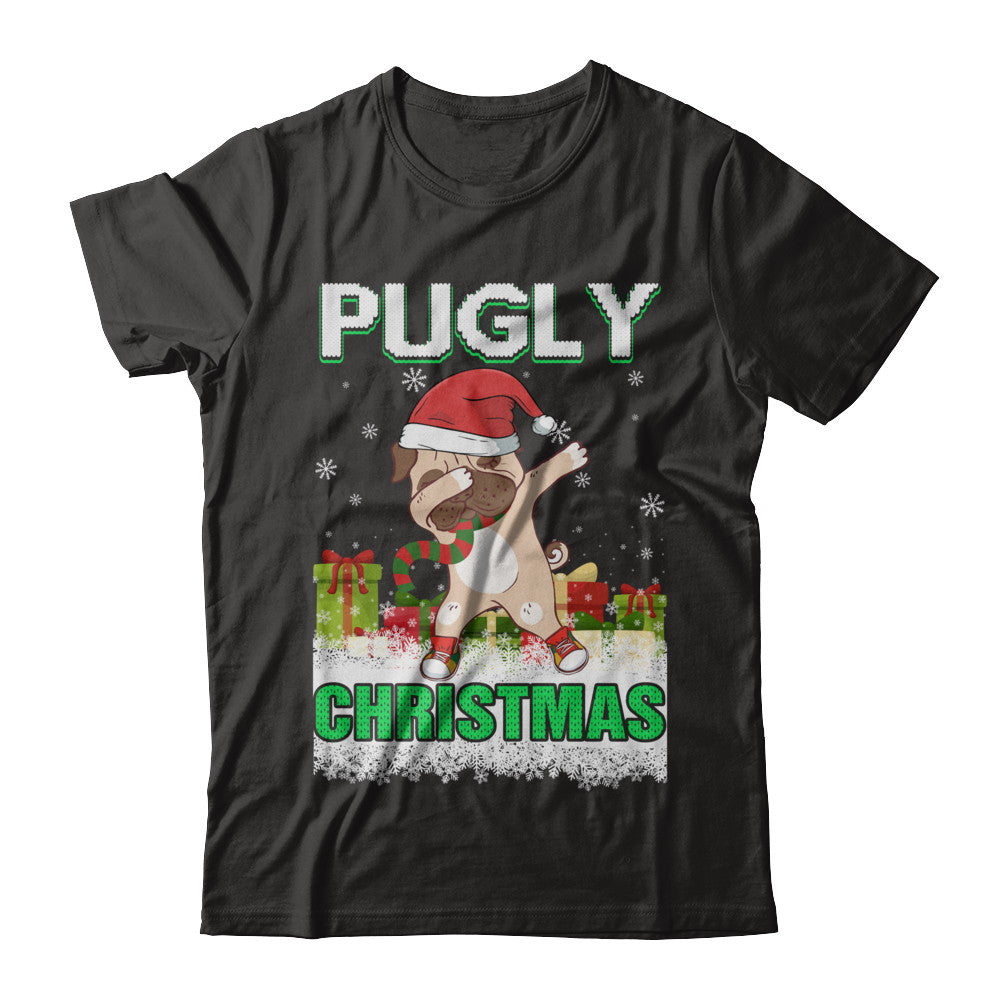Dabbing Pug Claus Pugly Christmas Ugly Sweater Christmas T-Shirt & Sweatshirt | Teecentury.com