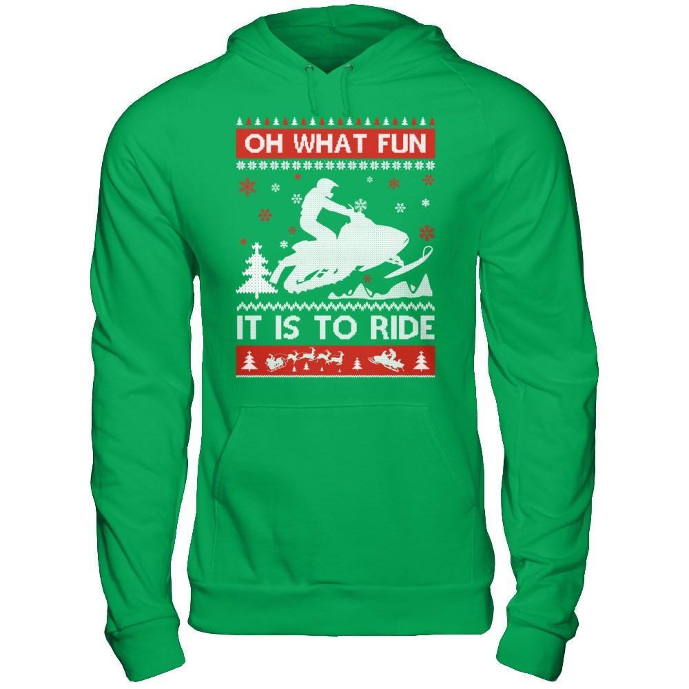 Snowmobile Sweater Christmas Oh What Fun It Is To Ride T-Shirt & Hoodie | Teecentury.com