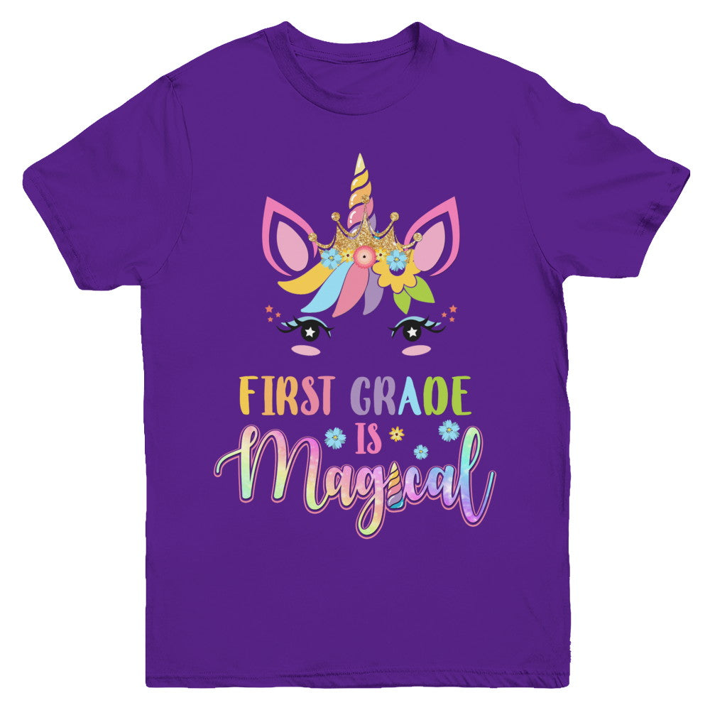 First Grade Is Magical Unicorn Back To School 1st Grade Youth Youth Shirt | Teecentury.com