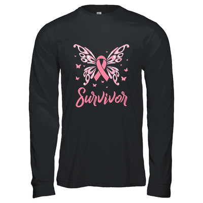 Pink Ribbon Butterfly Breast Cancer Survivor T-Shirt & Hoodie | Teecentury.com