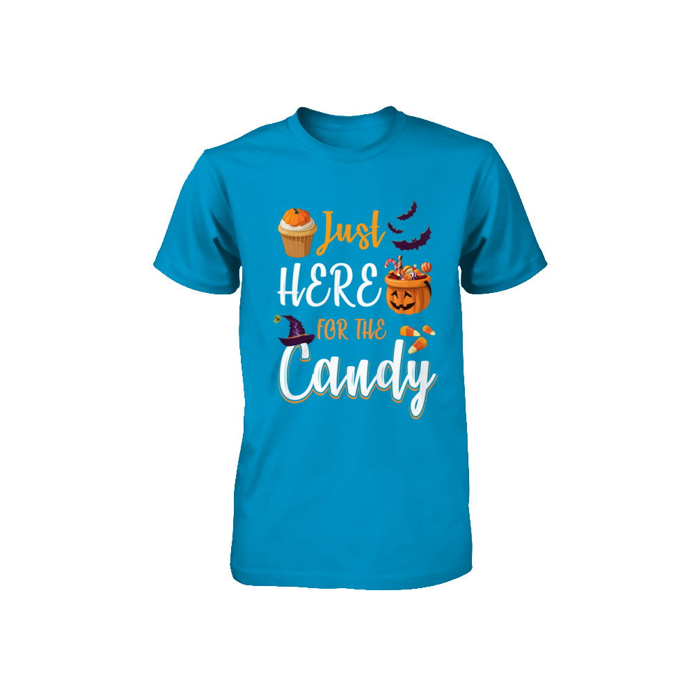 Just Here For The Candy Funny Halloween Kids Boy Girl Youth Youth Shirt | Teecentury.com