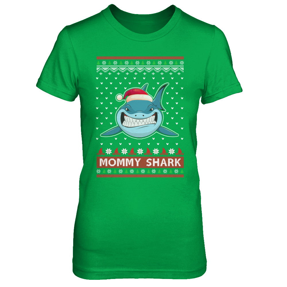Santa Hat Mommy Shark Ugly Christmas Sweater T-Shirt & Sweatshirt | Teecentury.com