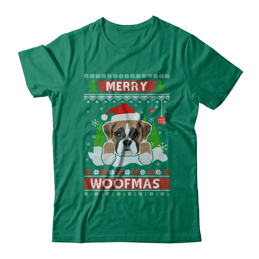 Boxer Merry Woofmas Ugly Christmas Sweater T-Shirt & Sweatshirt | Teecentury.com