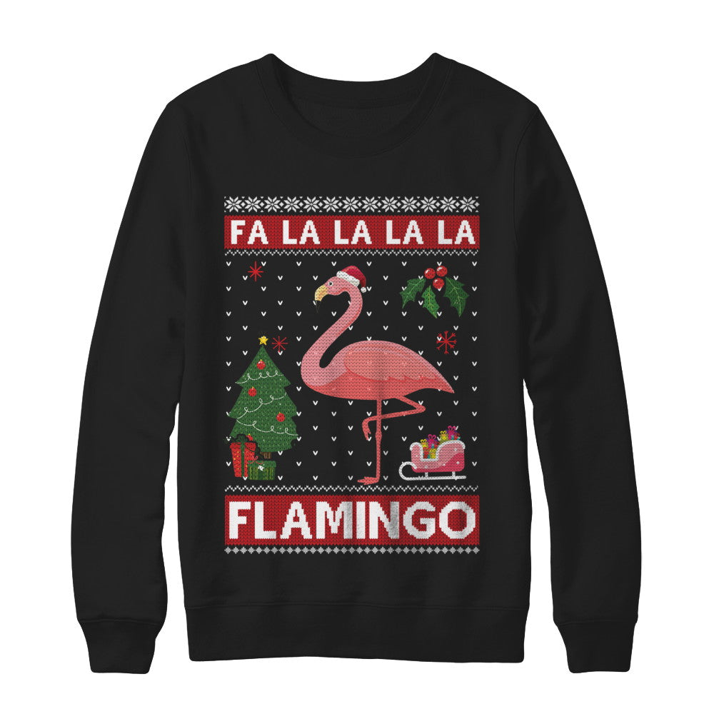 Cute Pink Flamingo Santa Hat Merry Christmas Sweater T-Shirt & Sweatshirt | Teecentury.com